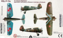 Model samolotu PZL P-11c Zestaw: podkład, farby modelarskie, lakier, wash do zabrudzeń