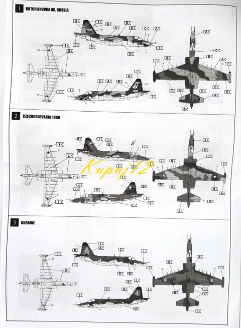 Model samolotu Suchoj Su-25K + farba podkładowa, wash, farby, lakier bezbarwny Model samolotu Suchoj Su-25K + farba podkładowa, wash, farby, lakier bezbarwny