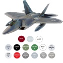 Plastikowy Model Samolotu F-22 RAPTOR + podkład, lakier, farby, wash