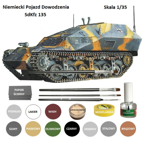 CZOŁG niemiecki pojazd dowodzenia SdKfz 135 Beobachtungswagen RPM Skala 1:35 CZOŁG niemiecki pojazd dowodzenia SdKfz 135 Beobachtungswagen RPM Skala 1:35
