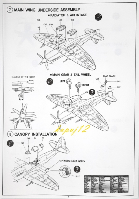 Model samolotu Spifire Mk XIVc + podkład, farby, lakier, wash Model samolotu Spifire Mk XIVc + podkład, farby, lakier, wash