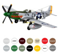 Model samolotu P-51D Mustang + podkład, lakier, wash, farby