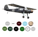 Model samolotu Freseler Fi.156 Storch Zestaw: farby, klej, lakier