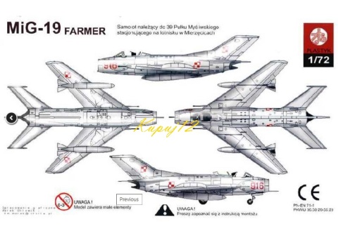 Model samolotu do sklejania MIG-19 Farmer Zestaw: podkład, lakier, farby Model samolotu do sklejania MIG-19 Farmer Zestaw: podkład, lakier, farby