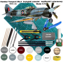 MODEL plastikowego samolotu do sklejania Hawker Tempest Mk.V, mata samogojąca A3, farby do modeli, pędzle do modeli. DUŻY ZESTAW