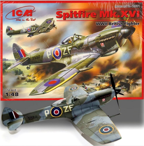 MODEL plastikowy samolot SPITFIRE Mk.XVI Polski Dywizjon 308 + klej do modeli, farba modelarska, pędzlel, lakier do modeli,... MODEL plastikowy samolot SPITFIRE Mk.XVI Polski Dywizjon 308 + klej do modeli, farba modelarska, pędzlel, lakier do modeli,...
