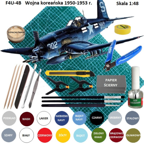 MODEL samolotu do sklejania Corsair F4U-4B Korean War Academy Skala 1:48 MODEL samolotu do sklejania Corsair F4U-4B Korean War Academy Skala 1:48