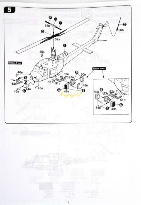 Model śmigłowca Bell UH-1B Huey Italeri Skala 1:72 040
