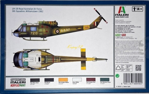 Model śmigłowca Bell UH-1B Huey Italeri Skala 1:72 040