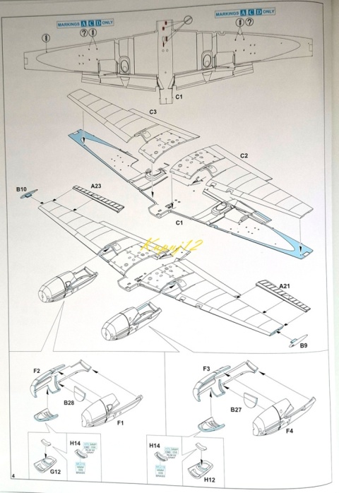 Model samolot do sklejania Messerschmitt Bf 110E Eduard Skala 1:72 7464