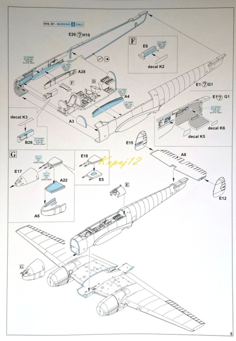 Model samolot do sklejania Messerschmitt Bf 110E Eduard Skala 1:72 7464