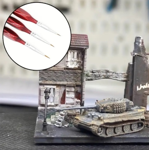 Pędzelek modelarski okrągły bordo syntetyczny Model12 do detali Nr. 5 Pędzelek modelarski okrągły bordo syntetyczny Model12 do detali Nr. 5