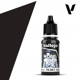 VALLEJO MODEL COLOR 192 Farba 70861 GLOSS BLACK ( czarna błyszcząca ) 18 ml