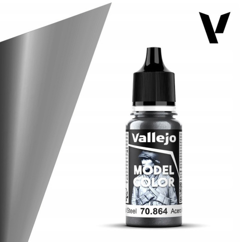 VALLEJO MODEL COLOR 197 Farba akrylowa 70864 NATURAL STEEL ( metalic ) 18ml VALLEJO MODEL COLOR 197 Farba akrylowa 70864 NATURAL STEEL ( metalic ) 18ml