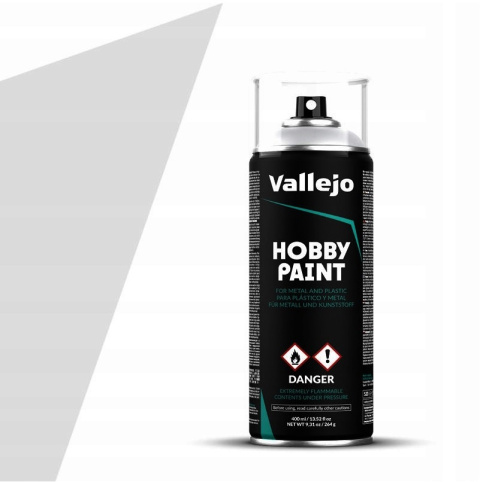 Vallejo 28011 Podkład akrylowy Spray szary GREY PRIMER 400ml Vallejo 28011 Podkład akrylowy Spray szary GREY PRIMER 400ml