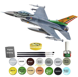 MODEL samolot do sklejania F-16C Fighting Falcon+klej, pędzle, farby,lakier