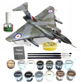 MODEL samolotu do sklejania Gloster Javelin + farby, lakier, klej, 3 pędzle