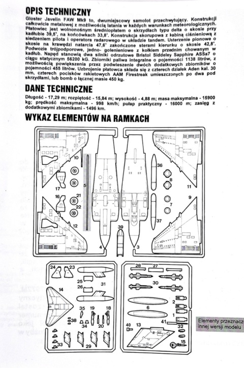 MODEL samolotu do sklejania Gloster Javelin + farby, lakier, klej, 3 pędzle MODEL samolotu do sklejania Gloster Javelin + farby, lakier, klej, 3 pędzle