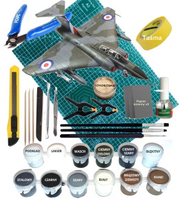 MODEL samolotu do sklejania Gloster Javelin + zestaw, narzędza, farby, klej