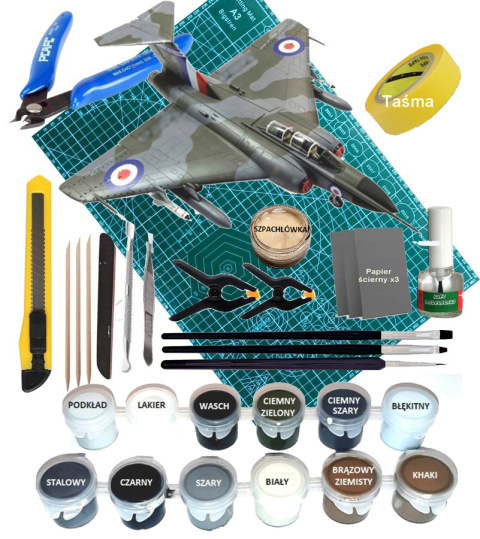 MODEL samolotu do sklejania Gloster Javelin + zestaw, narzędza, farby, klej MODEL samolotu do sklejania Gloster Javelin + zestaw, narzędza, farby, klej