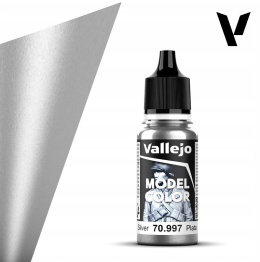 VALLEJO MODEL COLOR 195 Farba modelarska 70997 SILVER ( metalic ) 18 ml