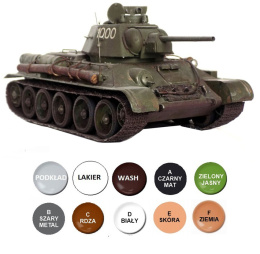 MODEL T-34/76 Model 1943 polskie malowanie Zestaw: farby, lakier, wash