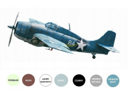 MODEL samolot do sklejania F4F-4 Wildcat + podkład, farby,lakier