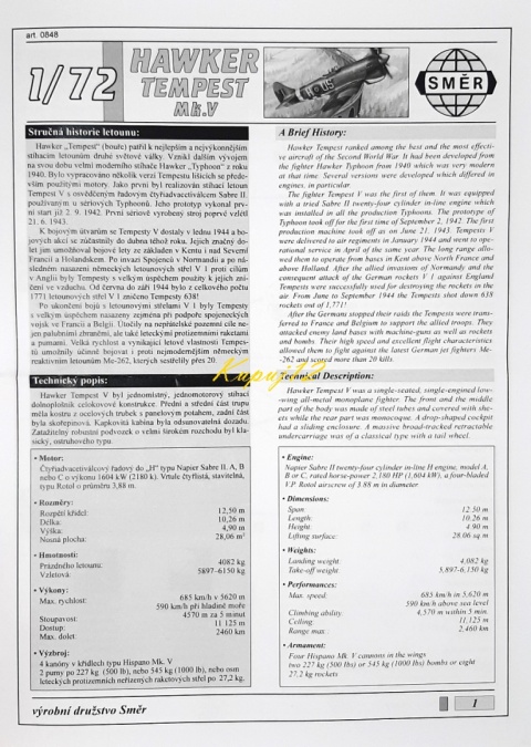 Model samolotu Hawker Tempest Mk.V + podkład, farby, lakier, wash