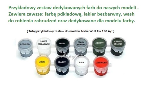 Model samolotu Hawker Tempest Mk.V + podkład, farby, lakier, wash