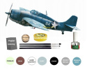 MODEL samolot do sklejania F4F-4 Wildcat + farby, lakier, klej, pędzle