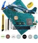 MODEL samolot do sklejania F4F-4 Wildcat+ mata, farby, lakier, klej, pędzle