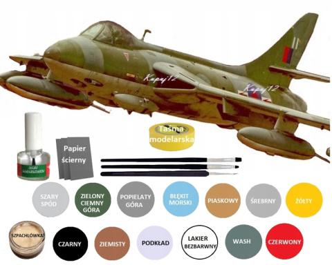 MODEL samolotu HAWKER HUNTER F Mk6 Plastyk Skala 1:72 MODEL samolotu HAWKER HUNTER F Mk6 Plastyk Skala 1:72