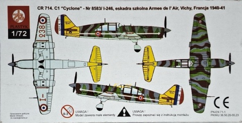 MODEL samolotu do sklejania Caudron Renault 714 C1 Cyclone Plastyk Skala 1:72 MODEL samolotu do sklejania Caudron Renault 714 C1 Cyclone Plastyk Skala 1:72