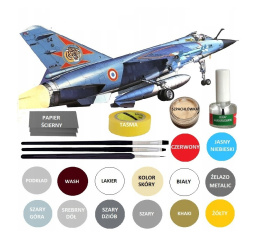 MODEL samolotu do sklejania MIRAGE F.1C + farby, klej, pędzelki, lakier