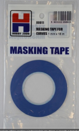 Taśma maskująca modelarska papierowa do odcinania kolorów, masking tape Hobby 2000 80011 1 mm
