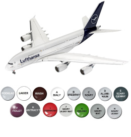 AIRBUS A380 800 New Livery duży plastikowy model samolotu pasażerskiego Lufthansa Revell skala 1:144