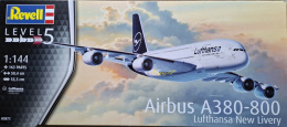 AIRBUS A380 800 New Livery duży plastikowy model samolotu pasażerskiego Lufthansa Revell skala 1:144