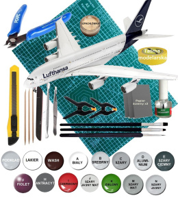 AIRBUS A380 800 New Livery duży plastikowy model samolotu pasażerskiego Lufthansa Revell skala 1:144