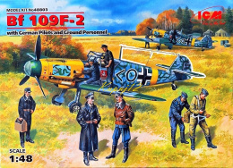 MODEL samolotu Messerschmitt Bf 109F-2 z personelem ICM Skala 1:48