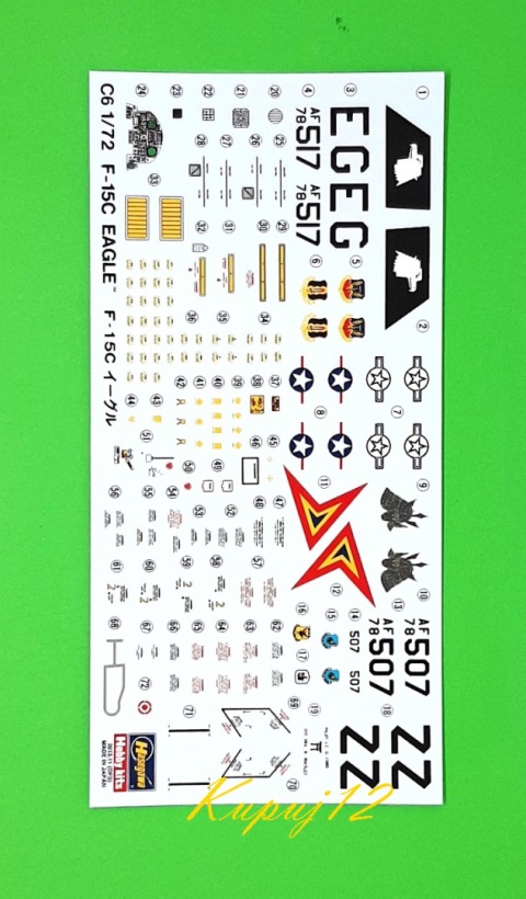 Model samolotu do sklejania F-15C EAGLE amerykański myśliwec Hasgawa skala 1:72