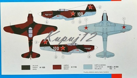 MODEL samolotu do sklejania Jakovlev Jak 3 Smer Skala 1 :72 MODEL samolotu do sklejania Jakovlev Jak 3 Smer Skala 1 :72