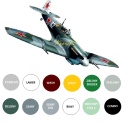 MODEL samolotu do sklejania SPITFIRE LF.IXE + zestaw farb, farba podkładowa, lakier bezbarwny, wash do zabrudzeń