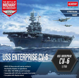 Okręt model amerykański lotniskowiec USS Enterprise skala 1:700+ zestaw farb modelarskich z fabą podkładową....
