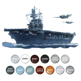 Okręt model amerykański lotniskowiec USS Enterprise skala 1:700+ zestaw farb modelarskich z fabą podkładową....