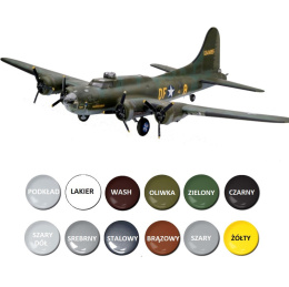 MODEL samolotu B-17F Flying Fortress (Latająca Forteca) + farby...