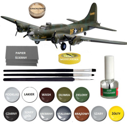 MODEL samolotu B-17F Flying Fortress (Latająca Forteca) + klej, farby...