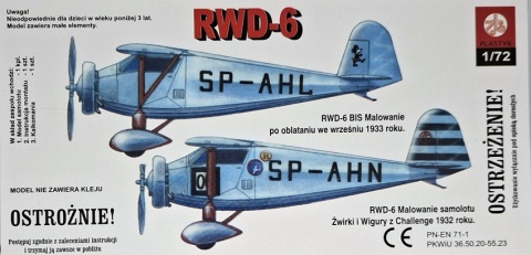 MODEL samolotu RWD-6 Zestaw: podkład, farby, lakier, wash Plastyk Skala:72 MODEL samolotu RWD-6 Zestaw: podkład, farby, lakier, wash Plastyk Skala:72
