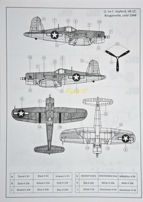 MODEL samolotu do sklejania F4U-1 Corsair Smer Skala 1 :72 0835 MODEL samolotu do sklejania F4U-1 Corsair Smer Skala 1 :72 0835