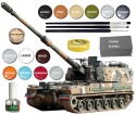 PLASTIKOWY model do sklejania K9A1 Haubica samobieżna Polskie Siły Zbrojne + farby akrylowe, podkład do farb akrylowych...