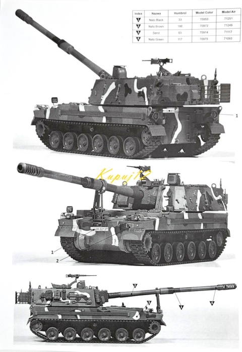 PLASTIKOWY model do sklejania K9A1 Haubica samobieżna Polskie Siły Zbrojne + farby akrylowe, podkład do farb akrylowych... PLASTIKOWY model do sklejania K9A1 Haubica samobieżna Polskie Siły Zbrojne + farby akrylowe, podkład do farb akrylowych...